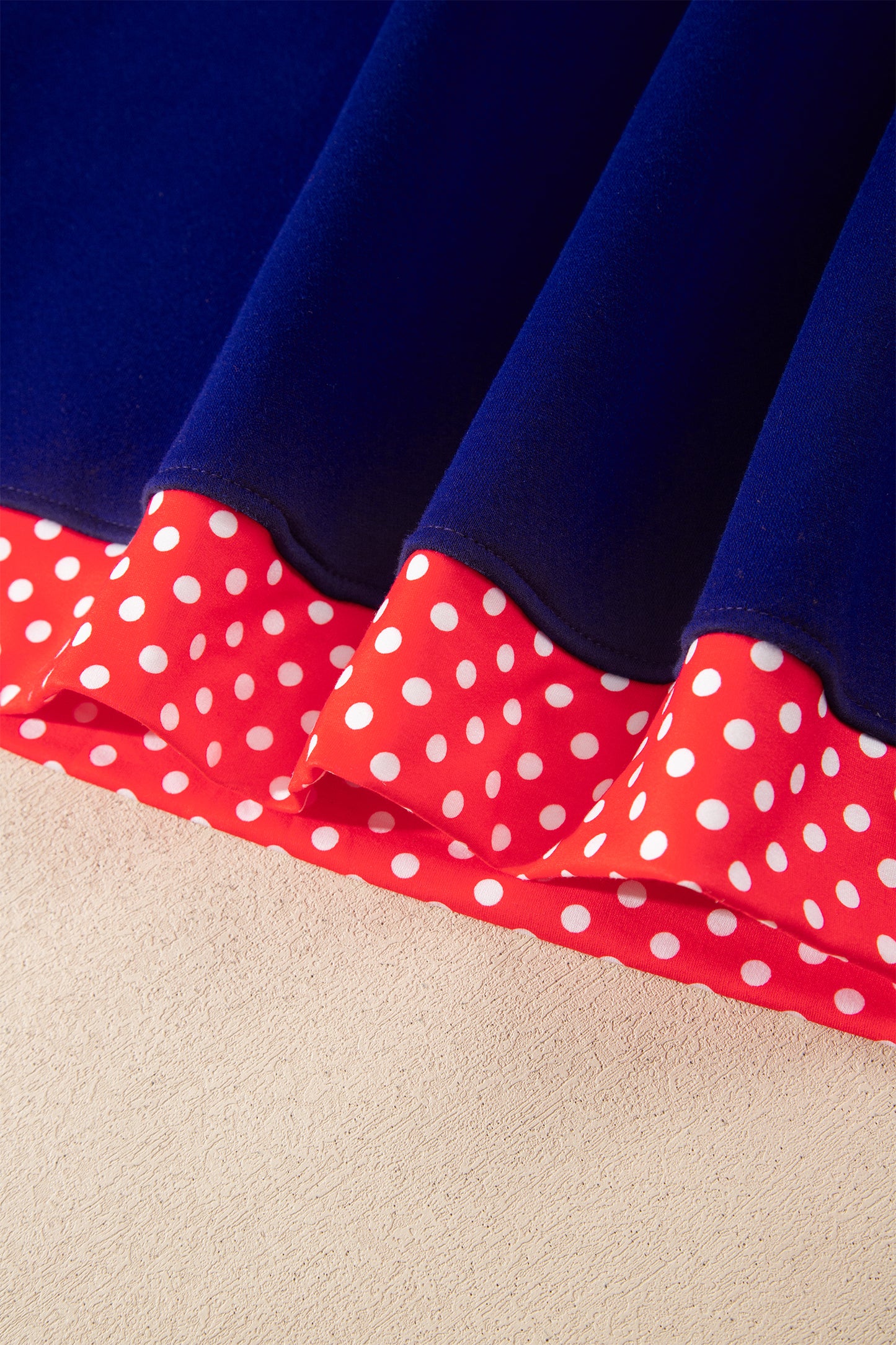Pink Colorblock Polka Dot Contrast Trim Oversized Sweatshirt