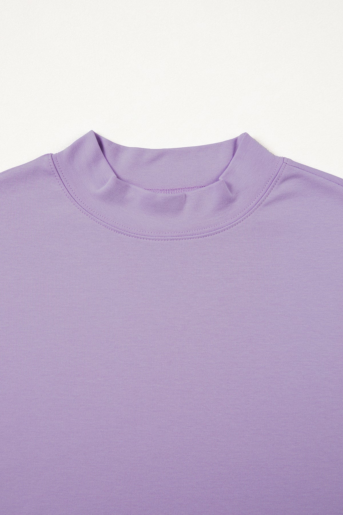 Sachet Pink Solid Color High Neck Oversize Tee