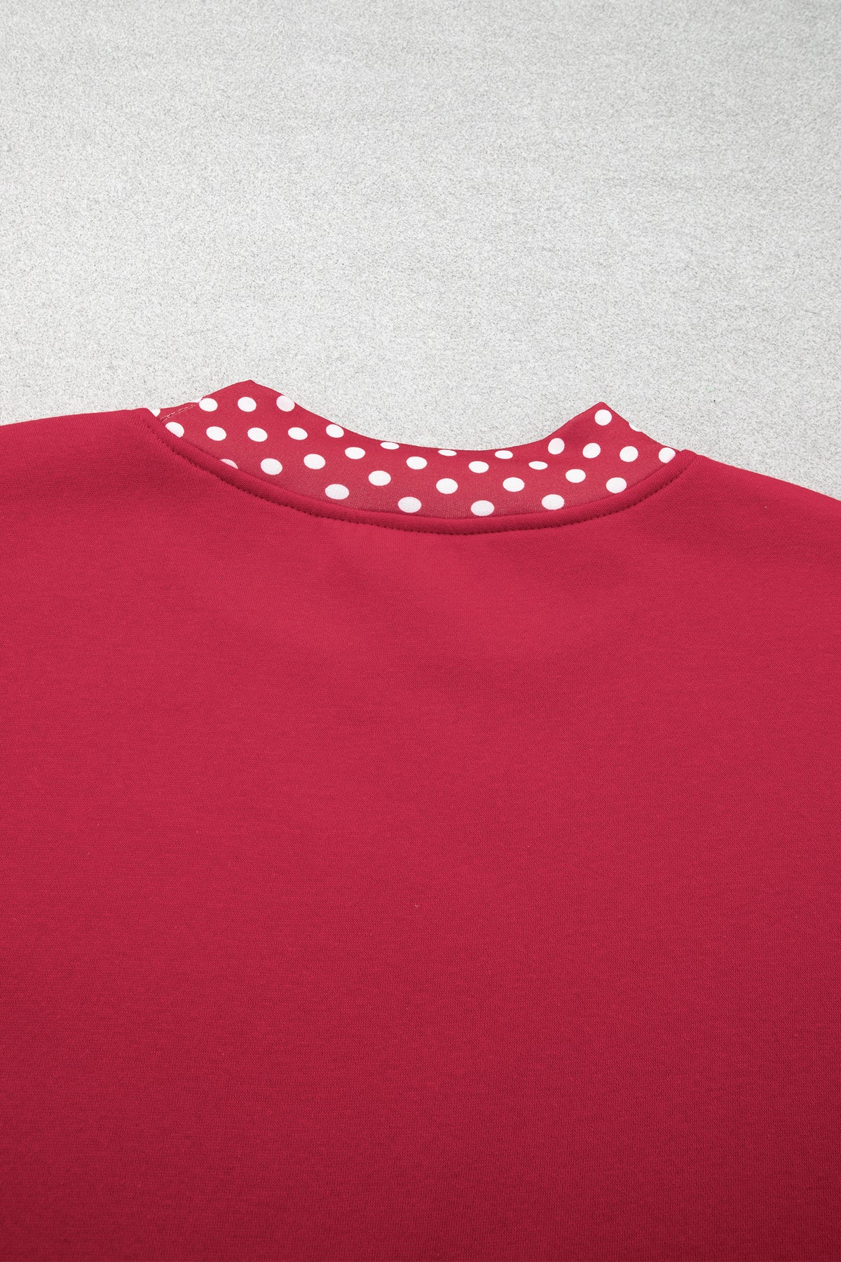Pink Colorblock Polka Dot Contrast Trim Oversized Sweatshirt