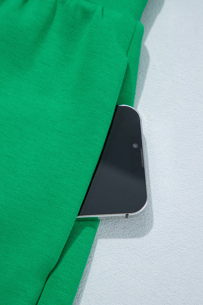 Bright Green Sleeveless Zip Front Scallop Hem Mini Dress