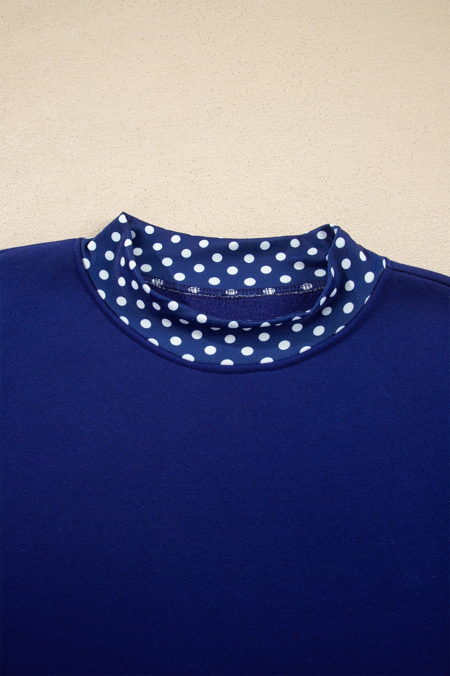Pink Colorblock Polka Dot Contrast Trim Oversized Sweatshirt