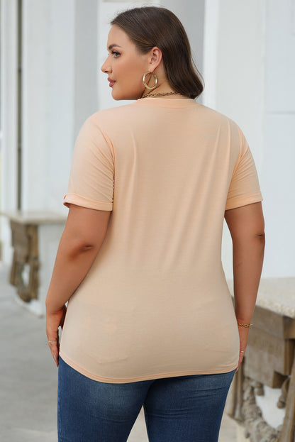 Dark Blue Casual Plain Crew Neck Tee
