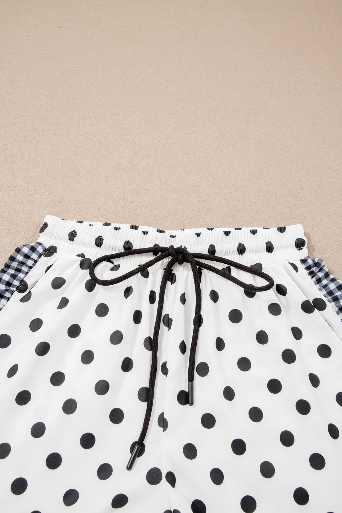 Khaki Leopard Print Contrast Ruffle Trim Shorts