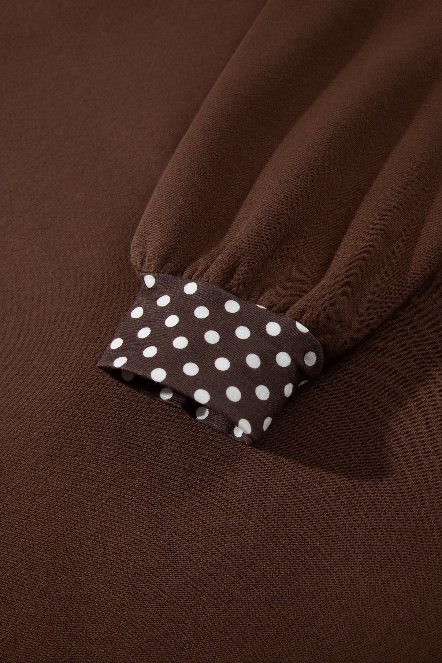 Pink Colorblock Polka Dot Contrast Trim Oversized Sweatshirt