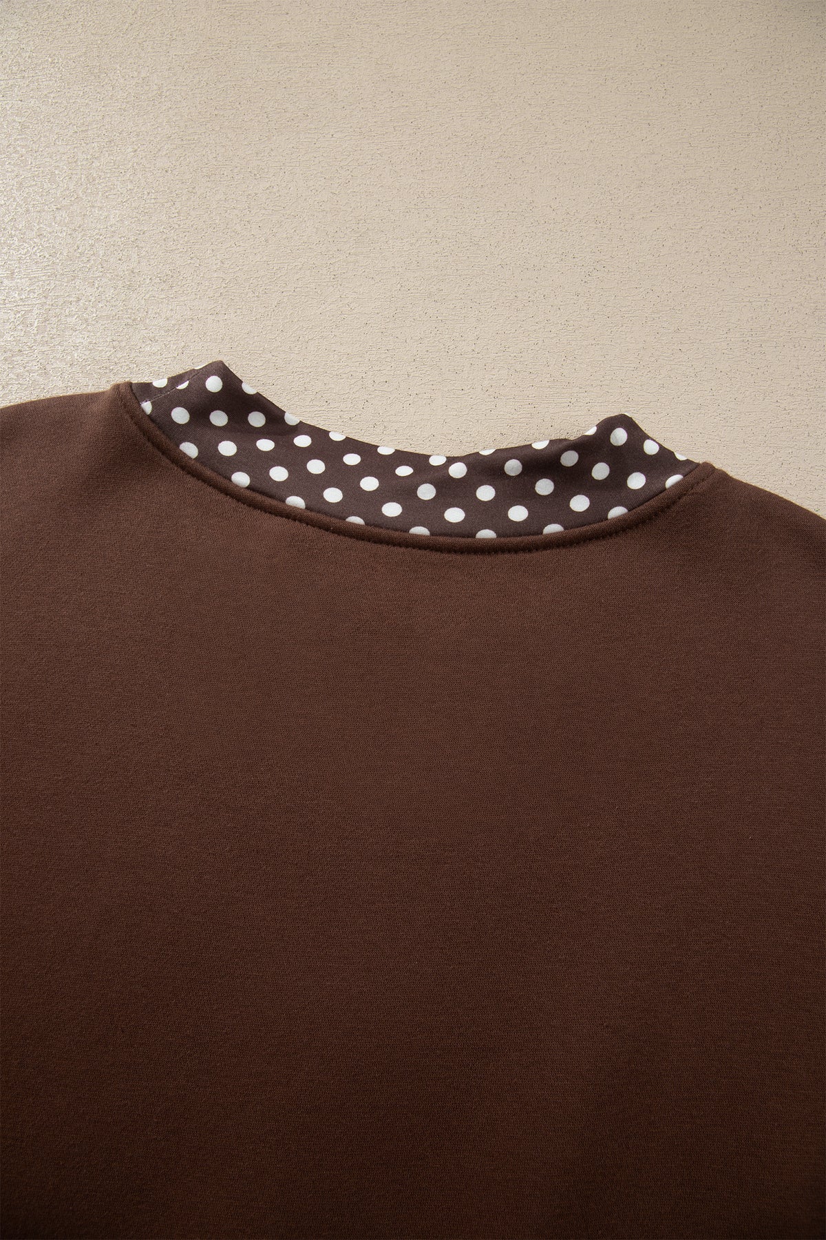 Pink Colorblock Polka Dot Contrast Trim Oversized Sweatshirt
