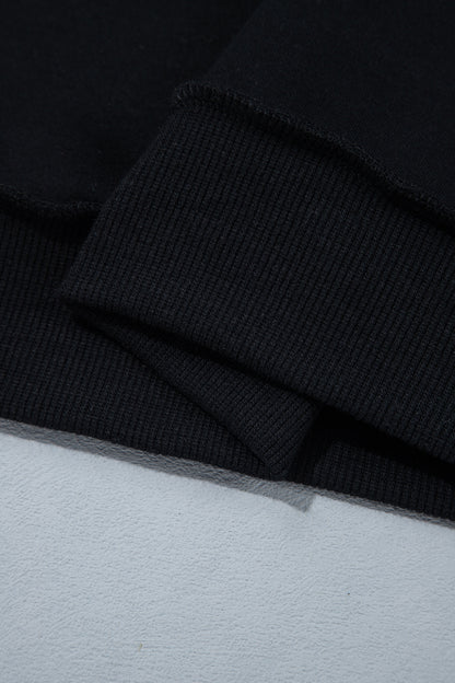Coffee Oversize Drop Shoulder Reversible Mock Neck Sweatshirt