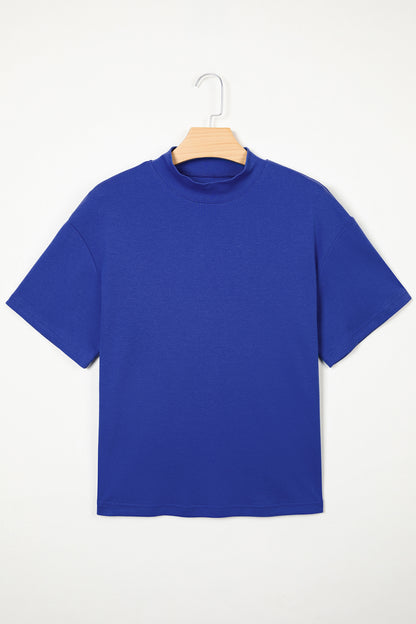 Sachet Pink Solid Color High Neck Oversize Tee