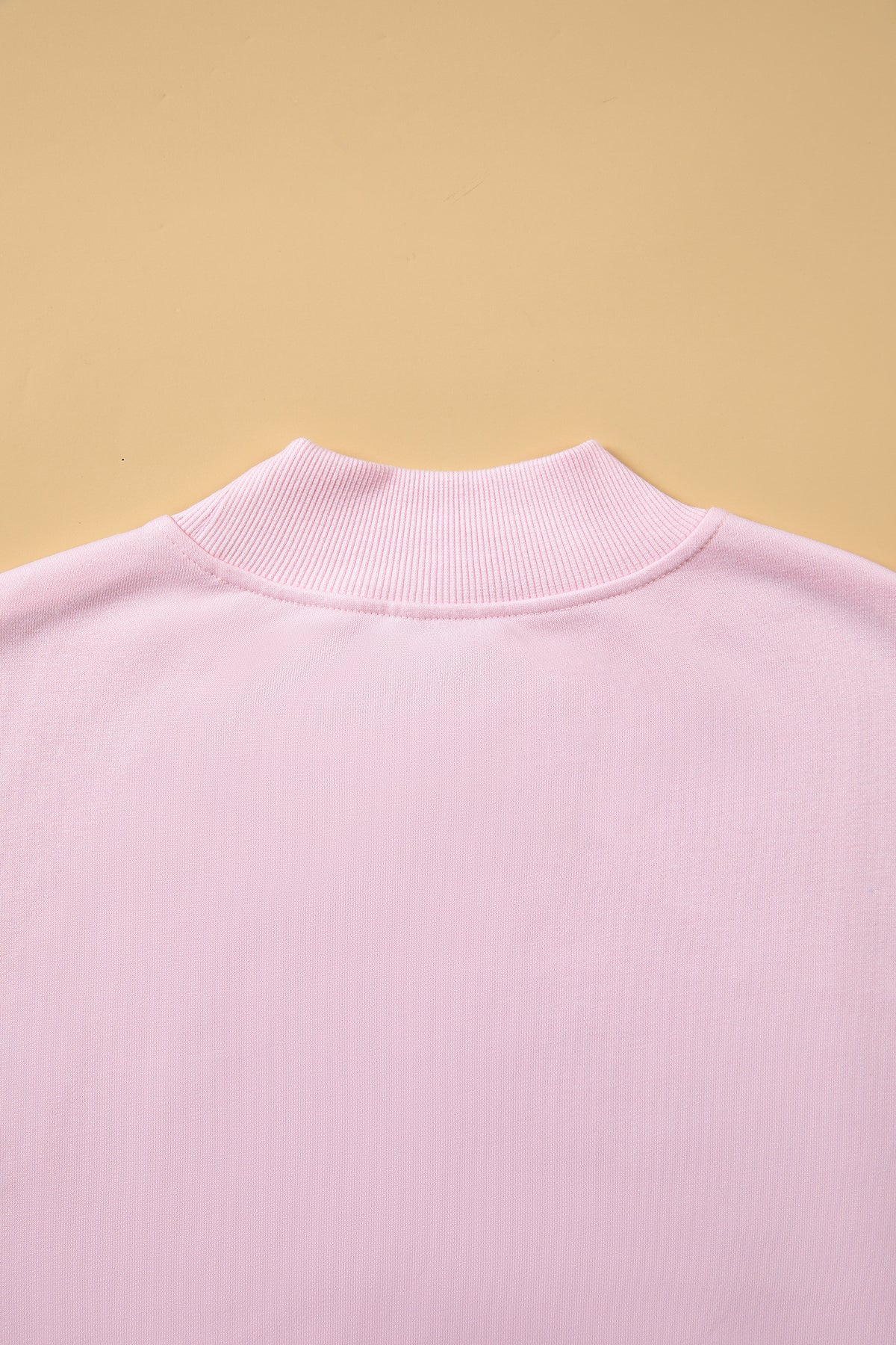 Chestnu COZY Embroidered Long Sleeve Stand Neck Shift Pullover Sweatshirt