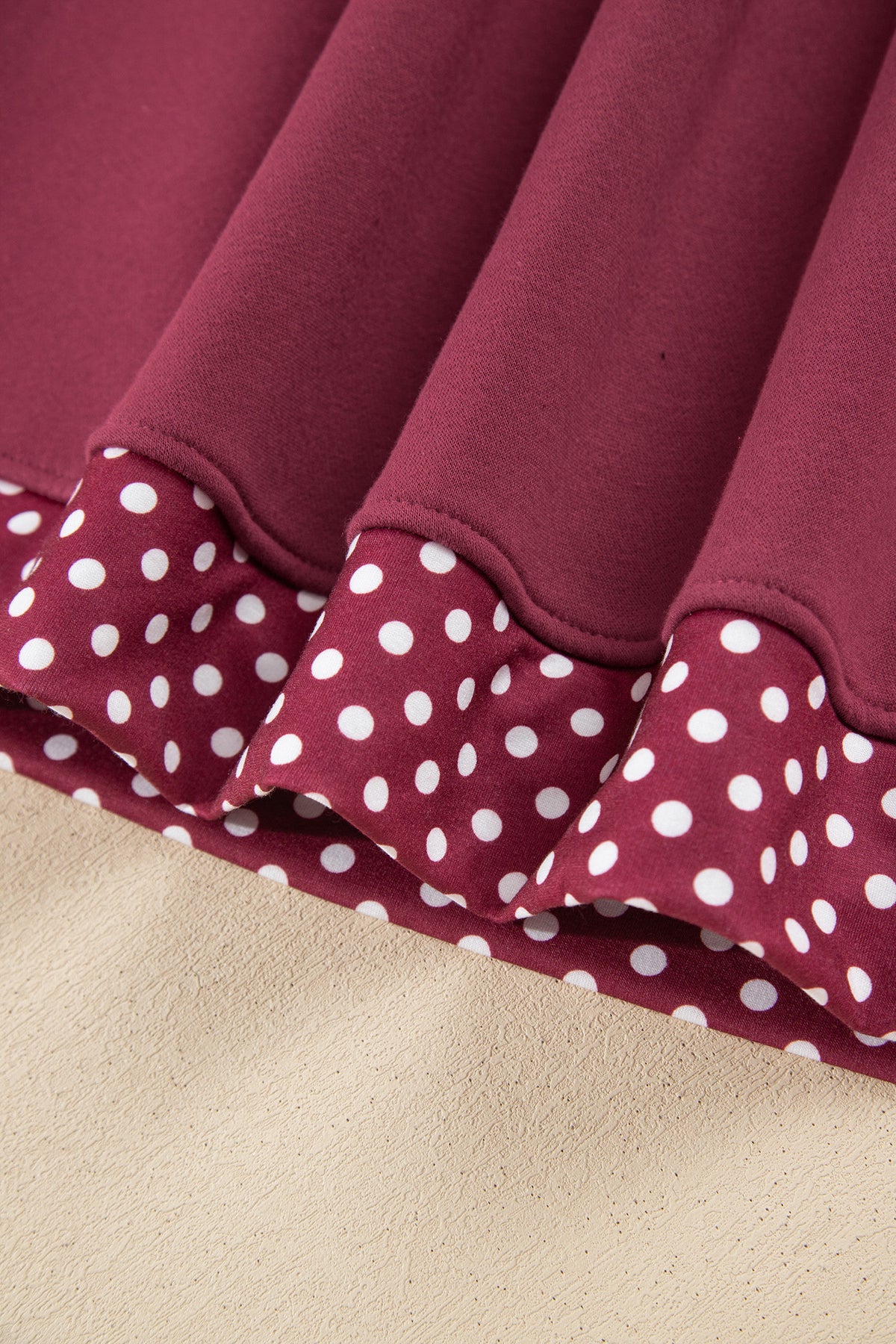 Pink Colorblock Polka Dot Contrast Trim Oversized Sweatshirt