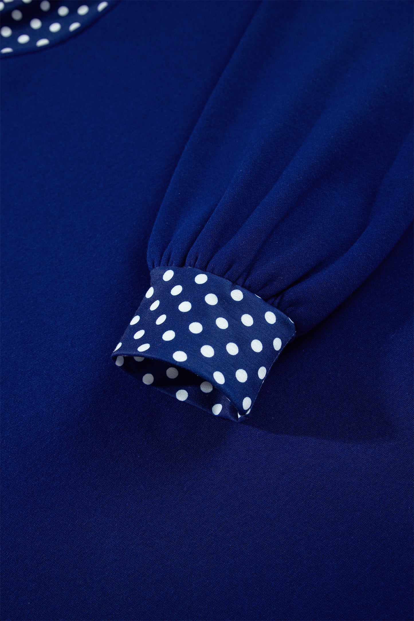 Pink Colorblock Polka Dot Contrast Trim Oversized Sweatshirt