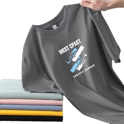 Men's Short-Sleeve T-Shirt, Ice Silk Men's T-Shirt, Summer Round-Neck Base Shirt, Casual Versatile Stylish Short T-Shirt, Men's Slim Fit