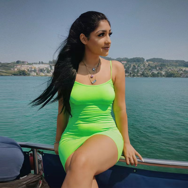 Foreign Trade Spring and Summer Women's Tight-Fit dress European and American Nightclub Hip Skirt Sexy Slip Skirt Outdoor Beach dress