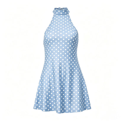Cross-Border Amazon Women's Clothing 2026 Spring New High-End Fashion Elegant Printed Sexy Backless Waist-Cinching Dress