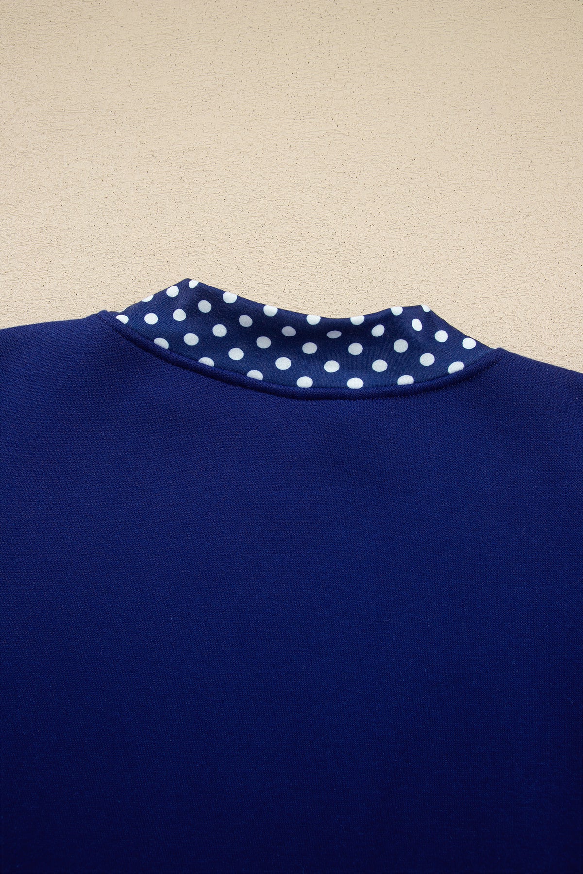 Pink Colorblock Polka Dot Contrast Trim Oversized Sweatshirt