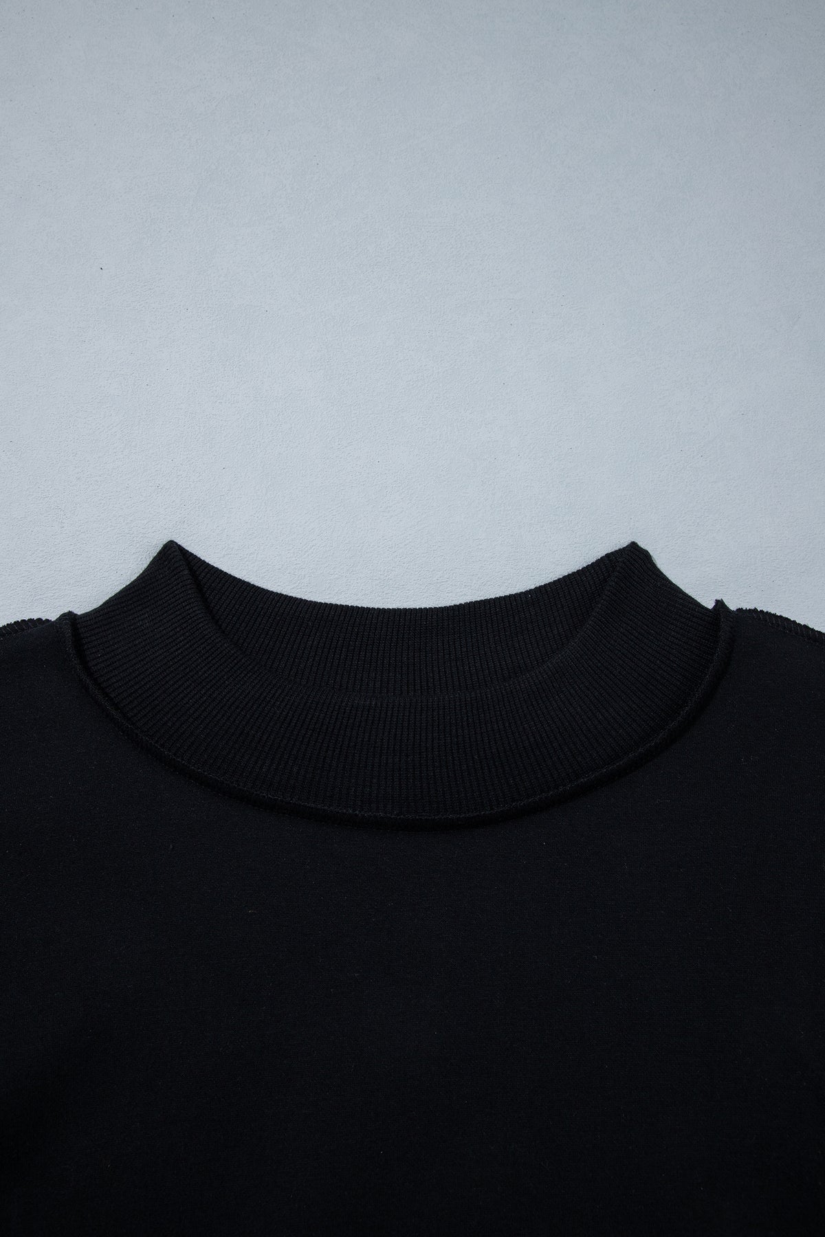 Coffee Oversize Drop Shoulder Reversible Mock Neck Sweatshirt