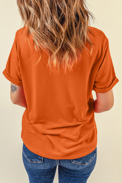 Dark Blue Casual Plain Crew Neck Tee