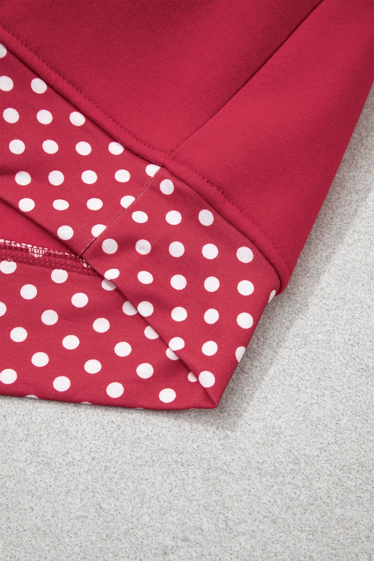 Pink Colorblock Polka Dot Contrast Trim Oversized Sweatshirt