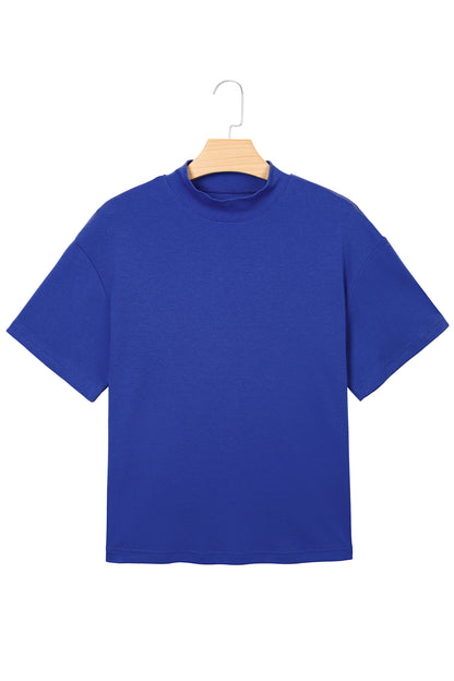 Sachet Pink Solid Color High Neck Oversize Tee