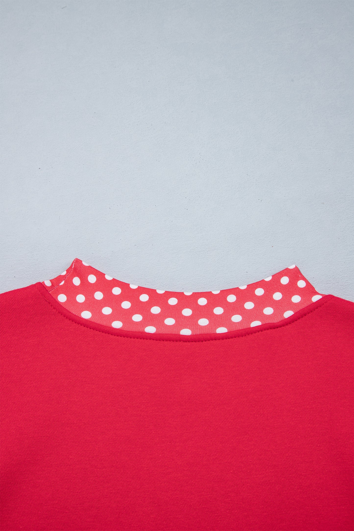 Pink Colorblock Polka Dot Contrast Trim Oversized Sweatshirt