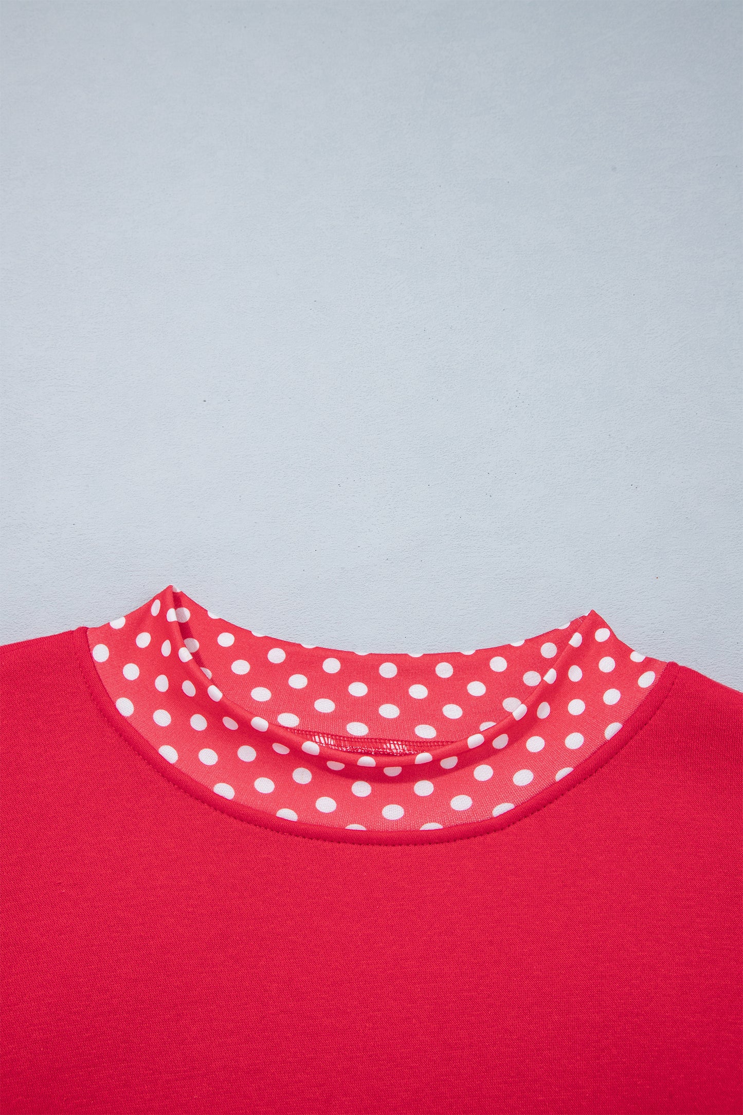 Pink Colorblock Polka Dot Contrast Trim Oversized Sweatshirt